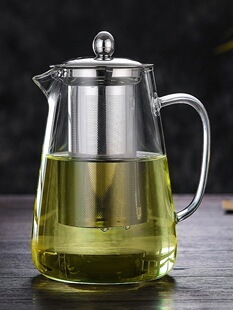 Tianrunhe Explosion-Proof Heat-Resistant Glass Stainless Steel Filter Flower Teapot Set Kung Fu Black Tea Tea Cup Spring Melt
