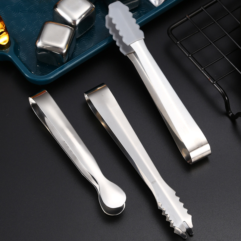 304不鏽鋼冰夾冰塊夾子冰鉗方糖夾廚房甜品夾子冰夾子硅膠食品夾