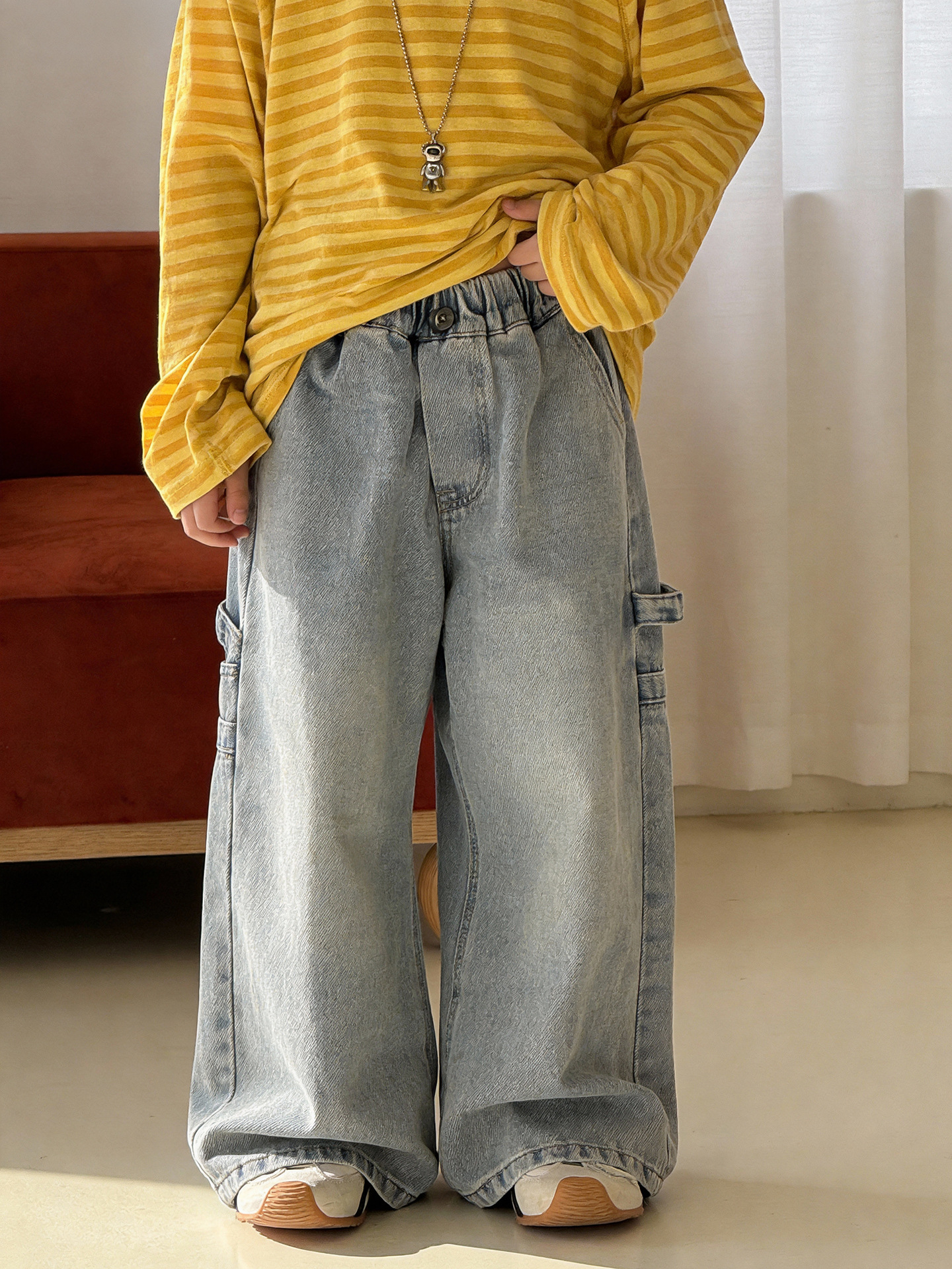 Children's autumn jeans for boys