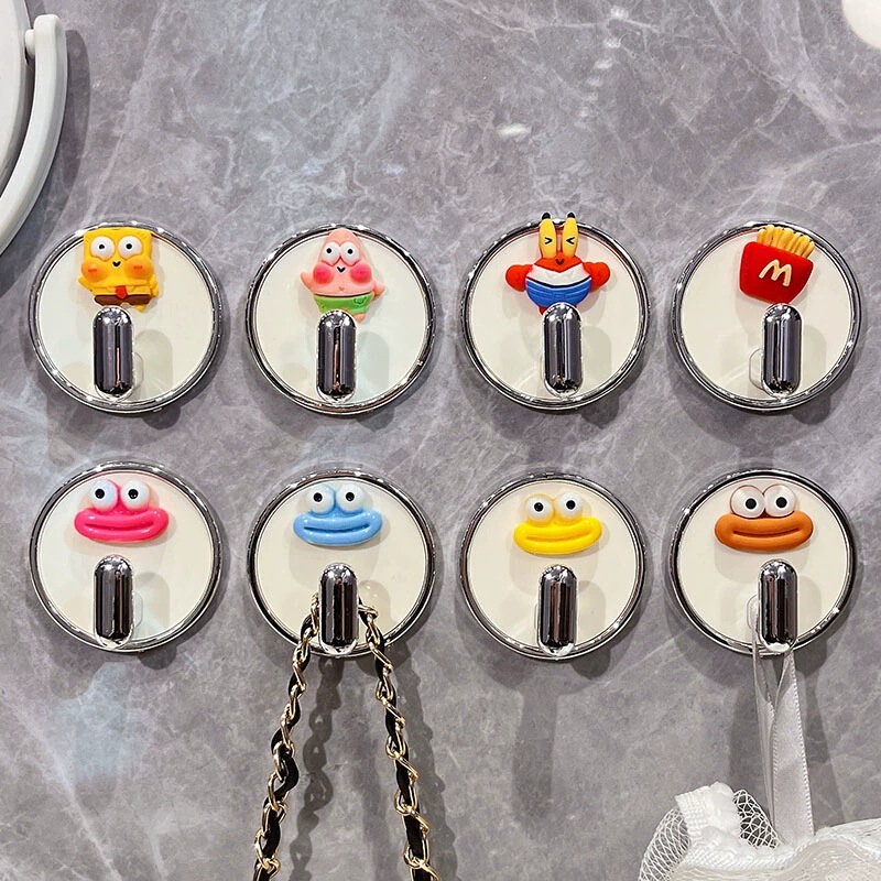 Hook, No Punching, Strong Load-Bearing Door Hanging Hook, Cute Cartoon Sausage Mouth, Household Multi-Functional Bathroom Sticky Hook Hook, No Punching, Strong Load-Bearing Door Hanging Hook, Cute Cartoon Sausage Mouth, Household Multi-Functional Bathroom Sticky Hook