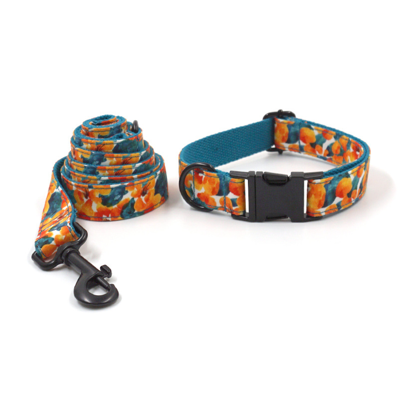 2021 cross-border new Hawaiian dog collar leash bow set Amazon new product dog