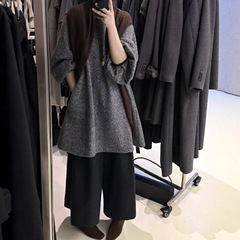 2025秋季新款宽松百搭女式中长加厚罩衫显瘦高级感毛呢外套