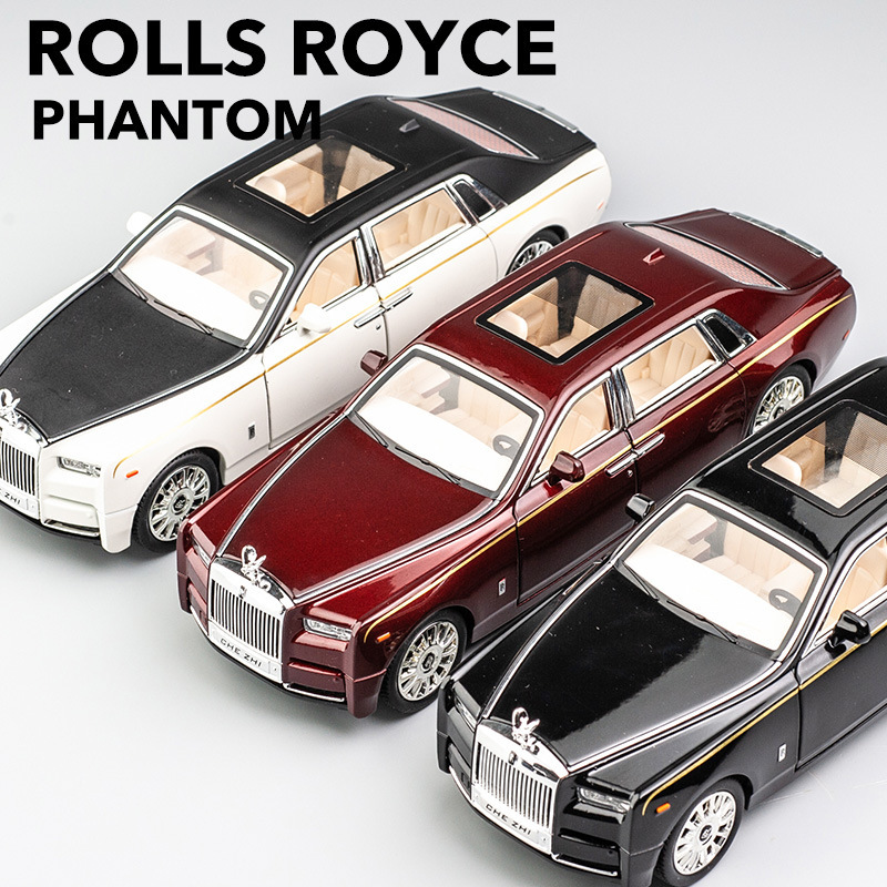 # Lease Phantom 1: 24 Simulación de aleación metálica modelo de automóvil decoración de automóvil de lujo coche de juguete para niños