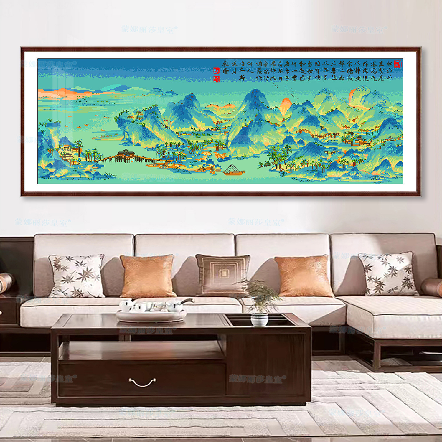 Productos genuinos Mona Lisa Royal punto de cruz Qianli Jiangshan versión mejorada nueva sala estudio paisaje hilo bordado image 4