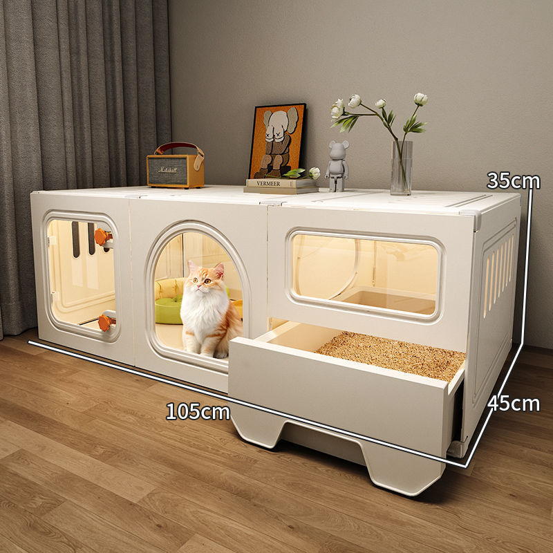 キャットヴィラ 猫ケージ 1LDK 1バスルーム 猫の巣とトイレが一体化した家庭用屋内スペースをとらない小さなアパート|undefined