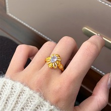 法式复古紫荆花缎带戒指高贵优雅紫锆石气质精致彩宝