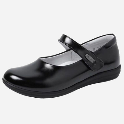 女童皮鞋黑色2022春秋新款黑色公主单鞋儿童英伦风真皮学生演出鞋|ru