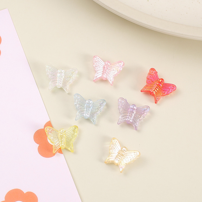 Color-plated small butterfly diy mobile phone case simulation cream glue material bag handmade crystal glue making resin accessories