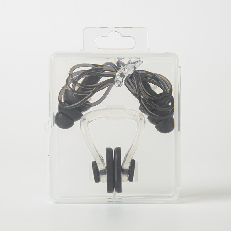 2025 直販水泳コード付き耳栓ノーズクリップ窒息防止独立箱入り水泳ノーズクリップ箱入り防水耳栓