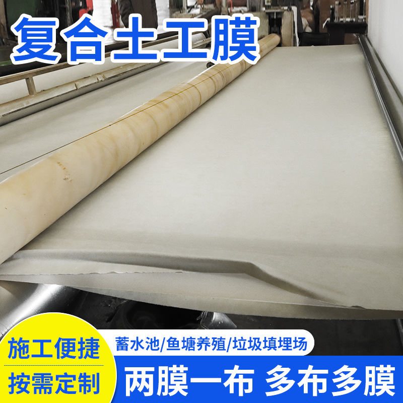 复合土工膜两布一膜过滤网鱼塘护坡蓄水池防渗两布一膜复合土工膜