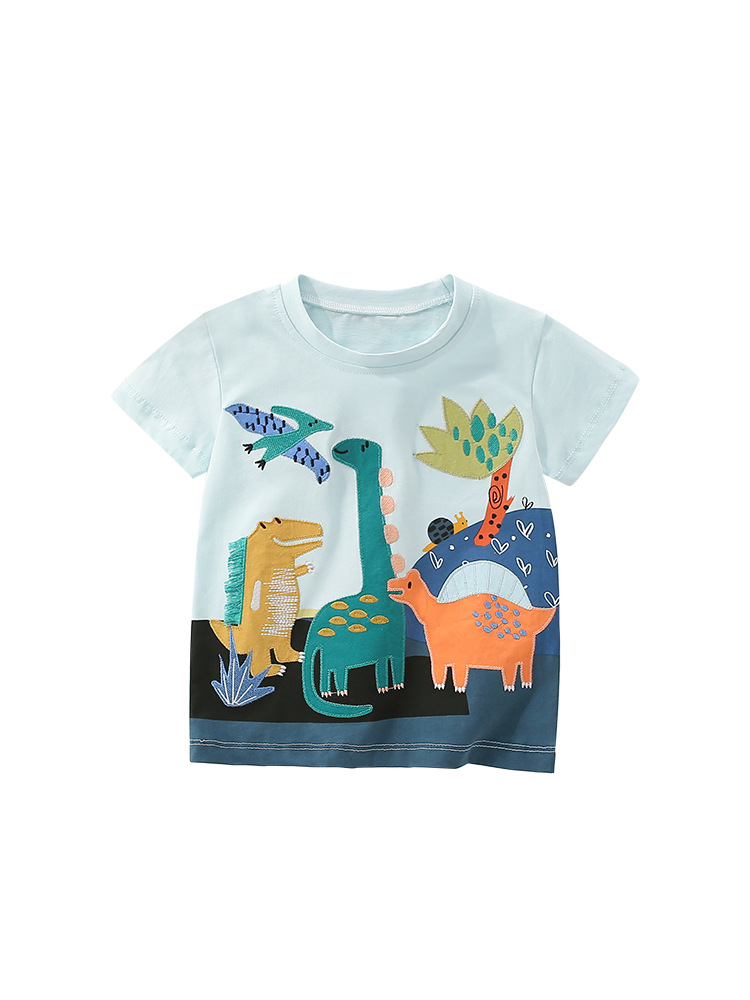Cruce fronterizo malwee chaqueta de niño verano nuevo estilo europeo y americano de niños pequeños cuello redondo adorable camiseta guapo ropa infantil