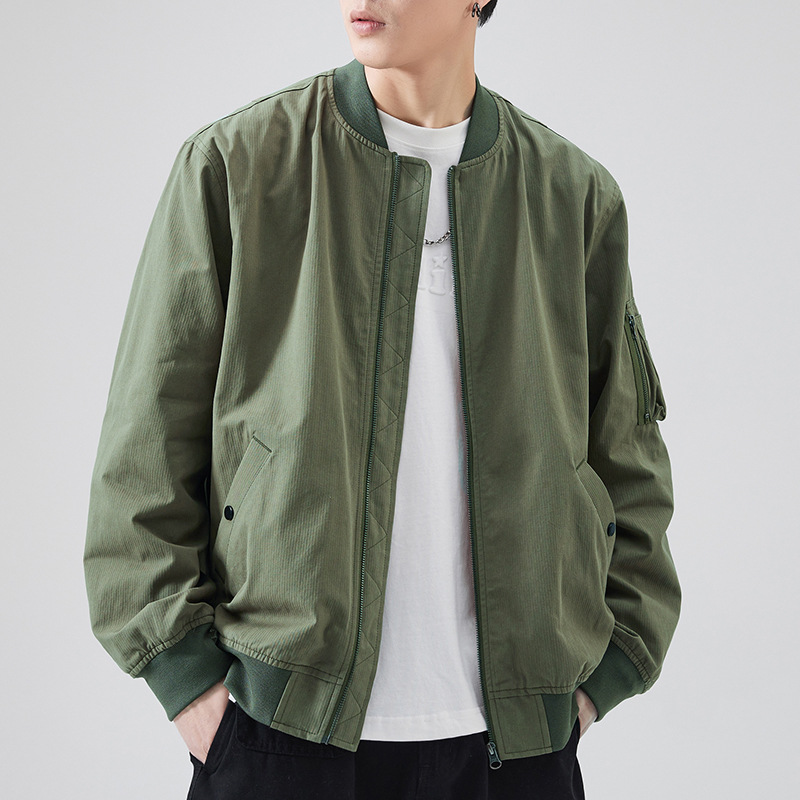 Veste de baseball ample décontractée en coton pour hommes, nouvelle collection printemps et automne_voghion.com