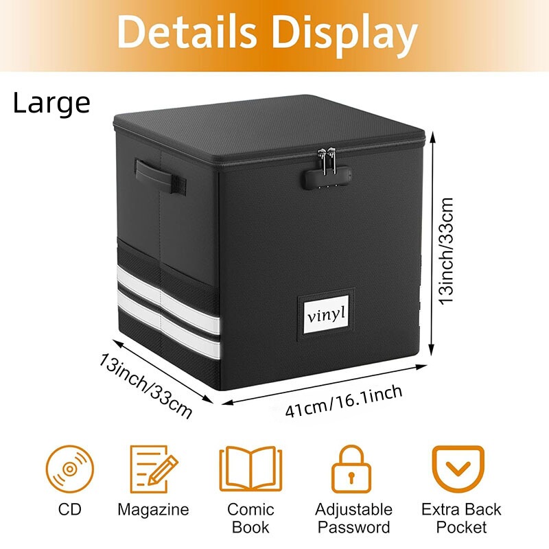 アマゾンクロスボーダー防火レコードボックス分割折りたたみ可能ビニールレコード収納バッグロック付き防水収納ボックス|undefined