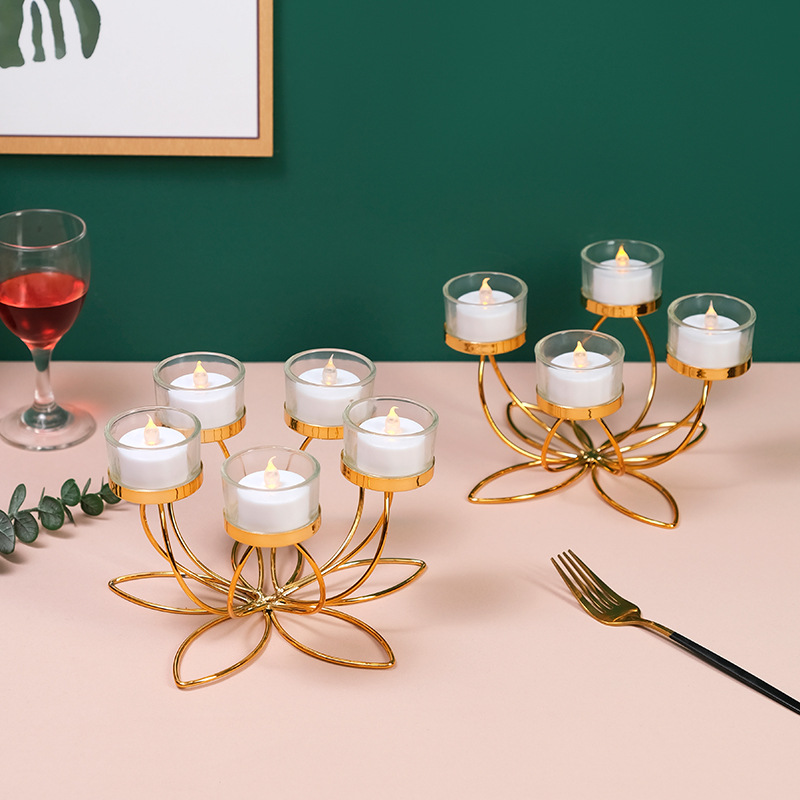 Candelabro de hierro romántica cena a la luz de las velas accesorios moderno vela titular decoración mesa de comedor decoración estilo retro dormitorio habitación