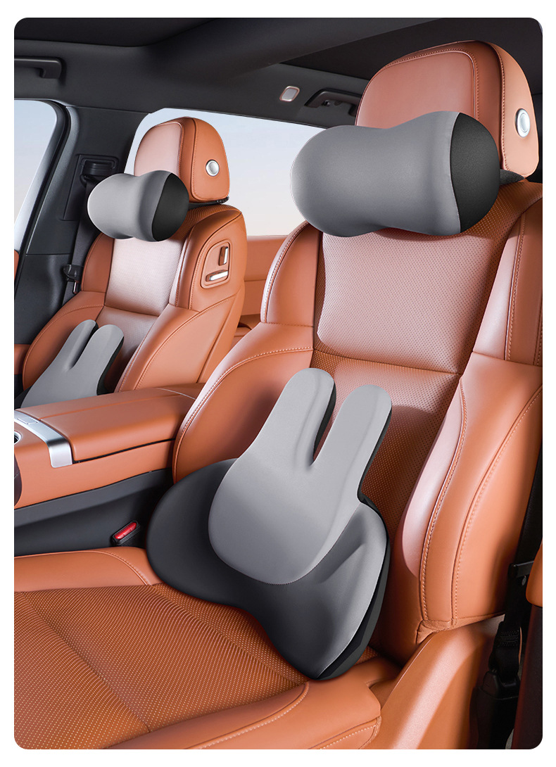 High-End Car Headrest with Heating, Electric Massage, Space Memory Foam Seat, Neck Pillow, Car Lumbar Support Pillow