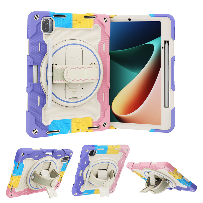 Suitable for millet Tablet 5/5pro (Pen slot) hand strap with folding bracket silicone anti-fall flat protective cover