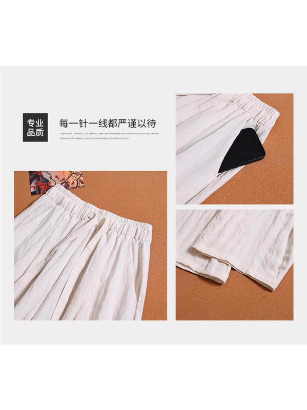 女性用リアルテンセルリネンパンツ、高級防シワドレープ、小柄な人向けのナローバージョン、山本パンツ、ストレートアイスシルクワイドパンツ|undefined