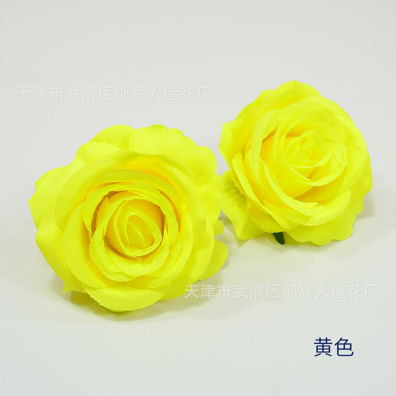 ローズ造花ハイエンドブルーフラワー結婚式の装飾偽花芯ローズヘッドローズフラワー卸売|undefined