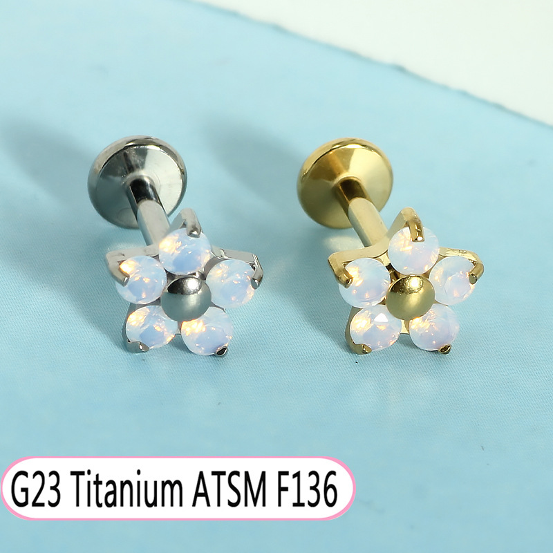 Hot Selling Titanium Alloy Star Zircon Tongue Lip Nail Jewelry for Women Light Luxury Piercing detail image 12