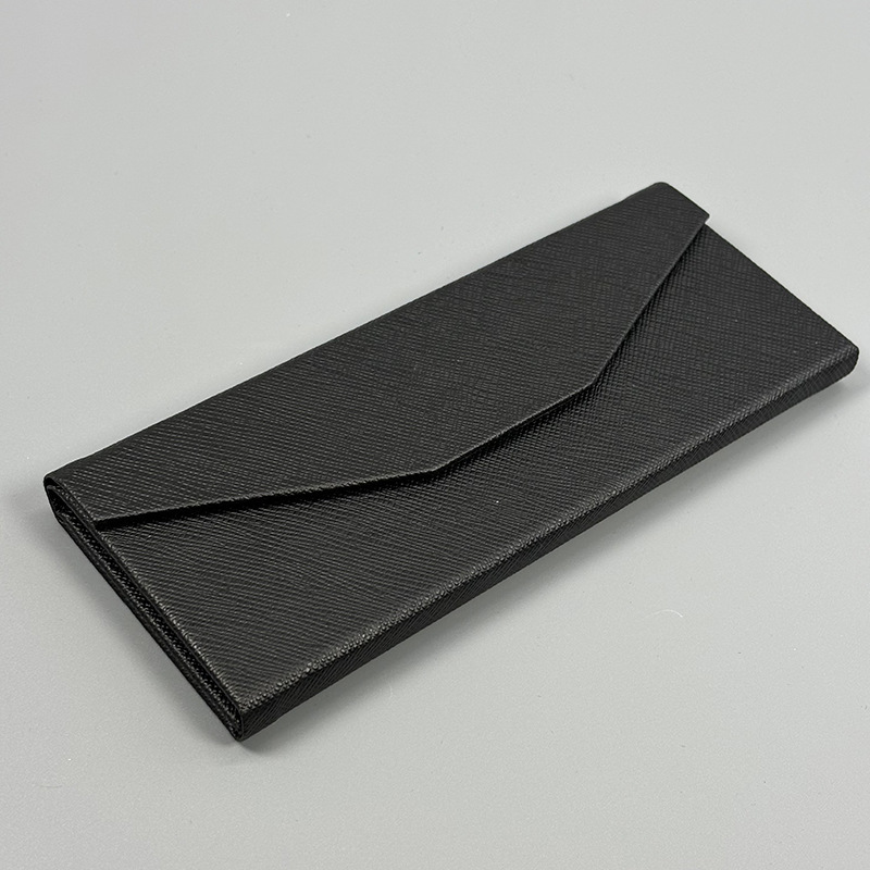 Fashionable and Trendy Personalized Handmade Foldable Triangular Glasses Case Portable Black Handmade Storage Box Wholesale from Manufacturer