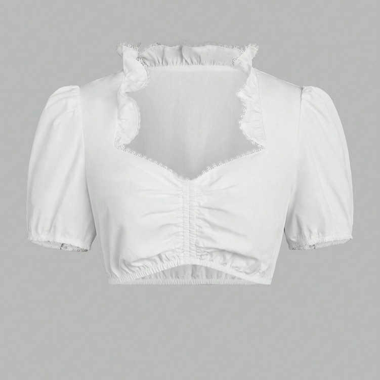 Women's Bavarian Oktoberfest Costume Traditional Dirndl Half Sleeve Lace Top Classic Top Women's Bavarian Oktoberfest Costume Traditional Dirndl Half Sleeve Lace Top Classic Top