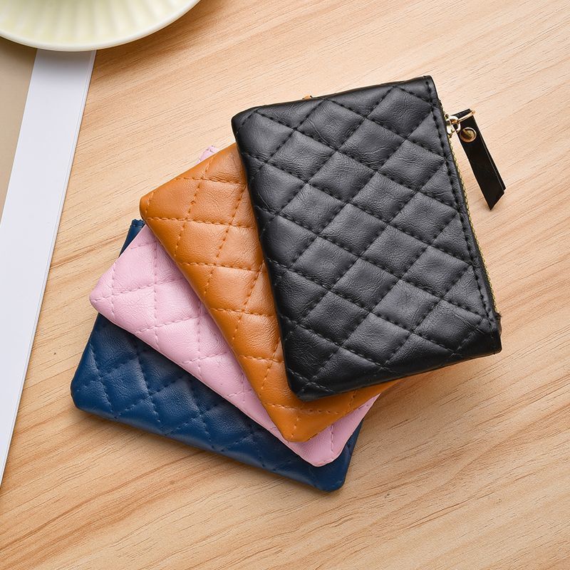 2025 New Rhomboid Short PU Soft Leather Coin Purse Cross-border Ultra Light Women's Card Coin Bag 2025 New Rhomboid Short PU Soft Leather Coin Purse Cross-border Ultra Light Women's Card Coin Bag