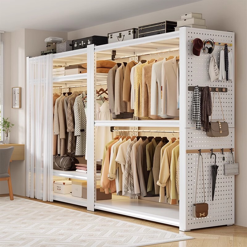 Simple Wardrobe Cloakroom Assembly DIY Open Rental Room Bedroom Household Storage Rack Floor Hanger