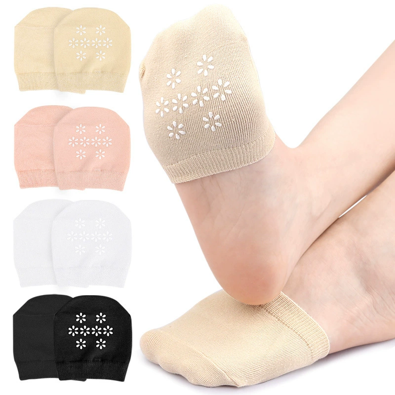 Летние сетчатые тонкие женские носки для передней части стопы, однотонные впитывающие пот дышащие силиконовые Нескользящие носки для передней части стопы