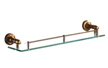 太空铝仿古欧式玻璃化妆台带杆毛巾架 多用置物架 浴巾架卫浴挂件