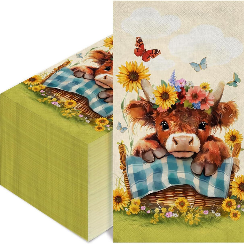 Highland Cow Napkins Autumn Disposable Hand Towels Bathroom Kitchen Cute Highland Cow Sunflower Decorative Napkins Highland Cow Napkins Autumn Disposable Hand Towels Bathroom Kitchen Cute Highland Cow Sunflower Decorative Napkins