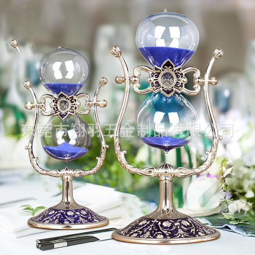 European creative U-shaped rotating hourglass timer ornaments living room decoration gift quicksand time hourglass timing