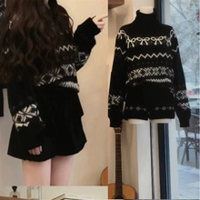 气质一整套ootd穿搭复古黑色针织衫毛衣女短裤两件套装女2025冬季