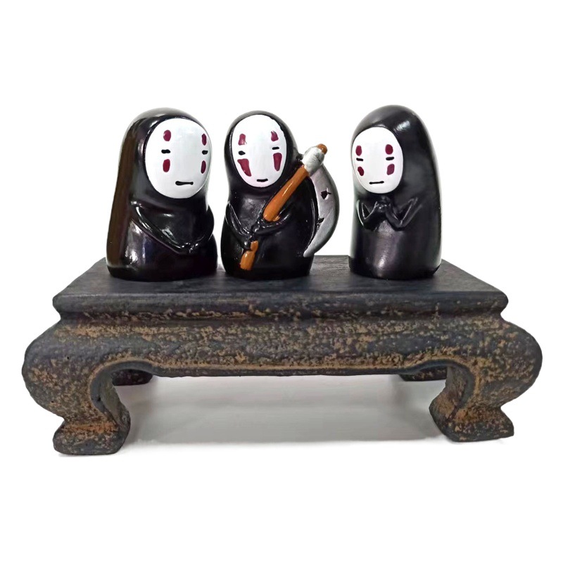 Adornos de resina para escritorio, artesanías culturales y creativas, paisajes de dibujos animados de Hayao Miyazaki, hombre sin rostro, varios micropaisajes