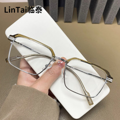 8047新款眉毛男士半框眼鏡 復古個性平光鏡 潮流氣質防藍光眼鏡架