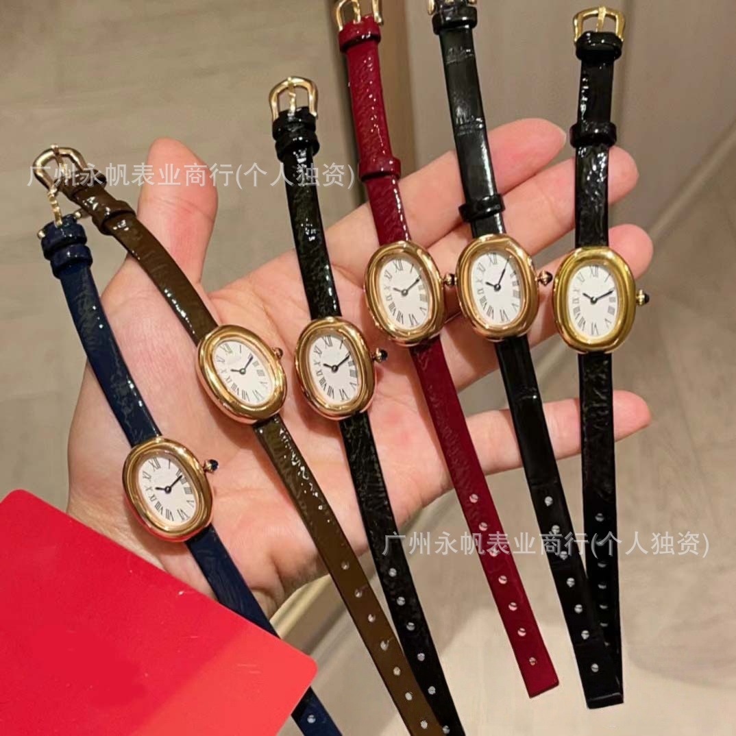 Kajia Bathtub Second-Hand Watch Quartz Retro Niche Light Luxury High-End Watch Women's High-Quality Bathtub Watch