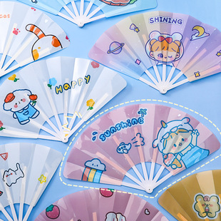 Cartoon Foldableing Fan Student Summer Portable Pp Kidsren's Day Gift 30% off Creative Hand-Cranked Foldableable Fan