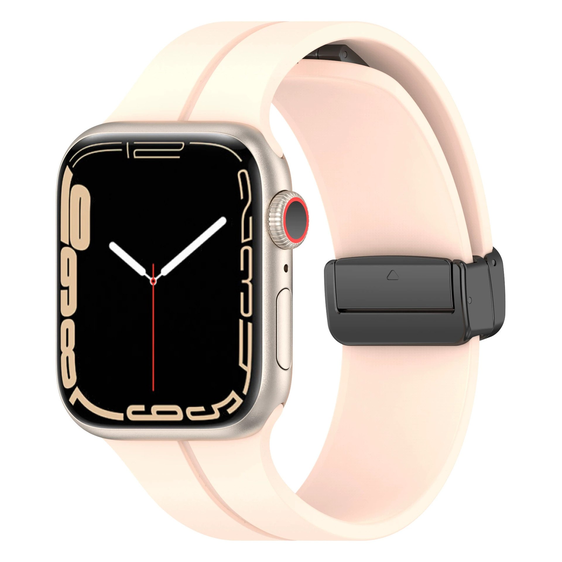 Применение Apple Watch iWatch876SE силиконовый магнитный ремешок Apple Watch однотонный складной браслет