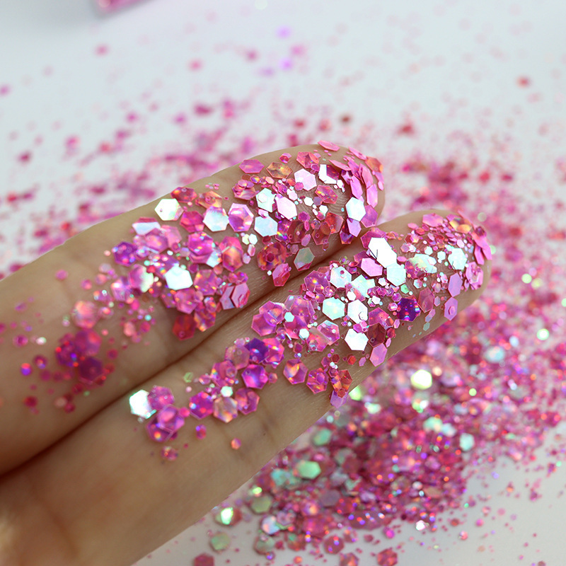 2022 new flash laser cat's eye sequins nail art glue crafts decoration colorful color change mixed glitter