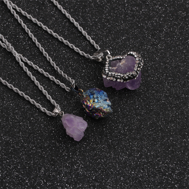 Rough Stone Irregular Pendant Clavicle Chain Simple Necklace Wholesale Jewelry Nihaojewelry