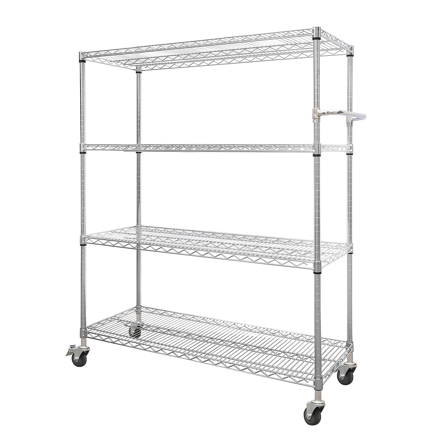 Estantes de malla de alambre cromados de 4 o 5 niveles, estantería de almacenamiento de acero inoxidable, estantería para materiales de almacén, estantería para almacenamiento de jarrones de cocina.
