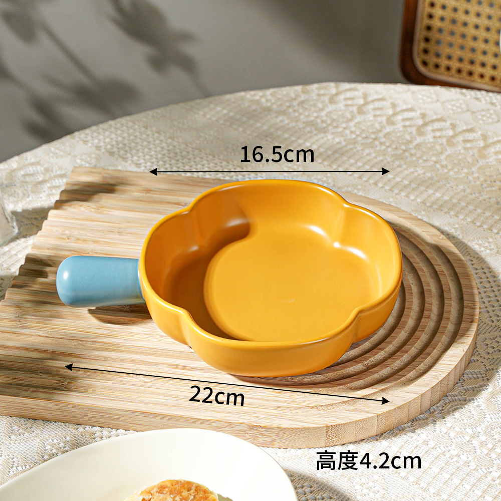 Mango de cerámica para hornear tazón de macarrón para horno de microondas platos para hornear platos de arroz para horno de queso