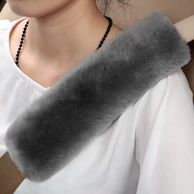 Seat belt shoulder pad Universal Thickeneded Seat Belt Cover - cloth-gray-expanded-flat-dimensions-25cm-long-and-8cm-wide
