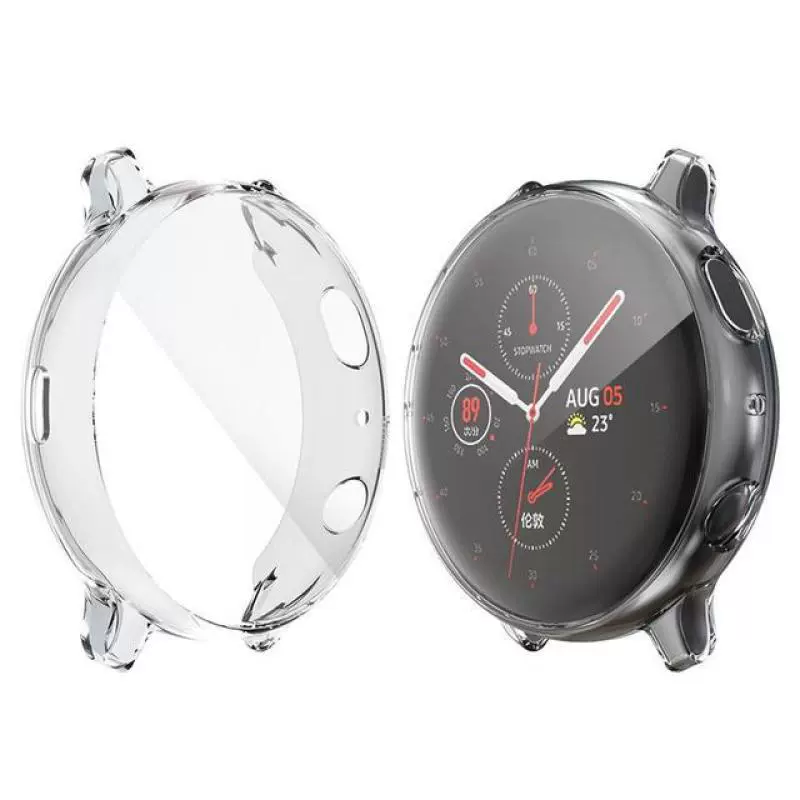 Совместимая с часами Samsung Galaxy Watch Active 2/2-го поколения защитная чехол-облегчённая крышка из TPU с прозрачным электропокрытием анти-скульптурный корпус часов