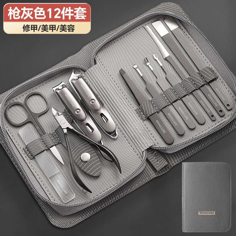 Caja de cortador de uñas de piel muerta, cortador de uñas de acero inoxidable, conjunto de cortador de uñas al por mayor, herramientas de manicura en stock, conjunto completo