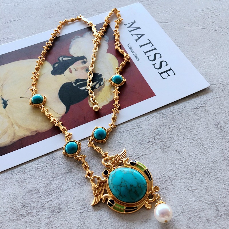 Fashion Geometric Turquoise Alloy Necklace Wholesale display picture 13