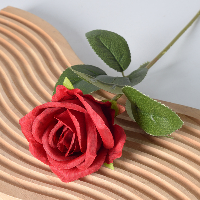 Flor de rosa simulada, tela de seda única, boda en el hogar, decoración del día de San Valentín, flor falsa, hielo roto artificial, azul, freud