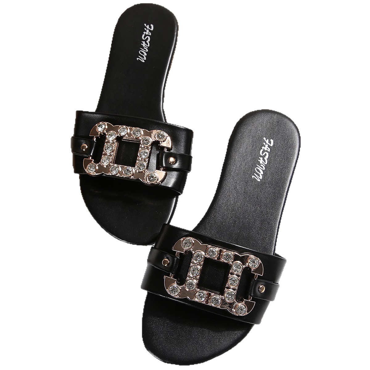 Sandalias Planas para Mujer de Cuero Sintético y Plástico Ligeras para Uso Diario image 6
