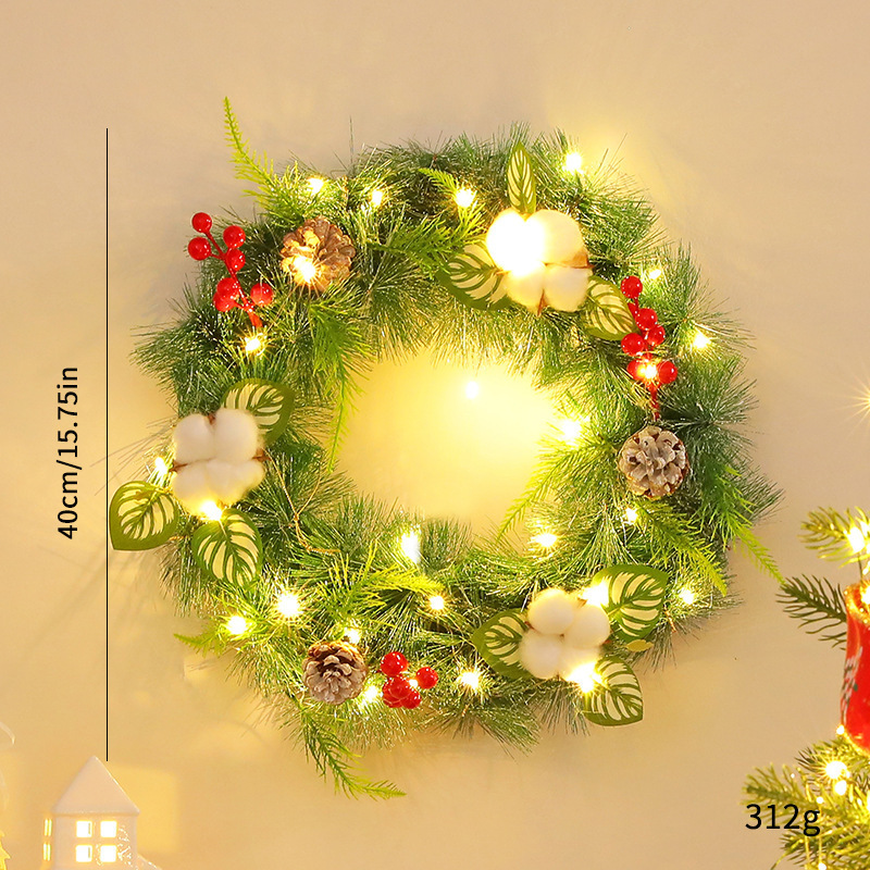外国貿易の人気クリスマスの花輪のペンダントクリスマスのシーンのショーウインドーの扉を配置します。|undefined