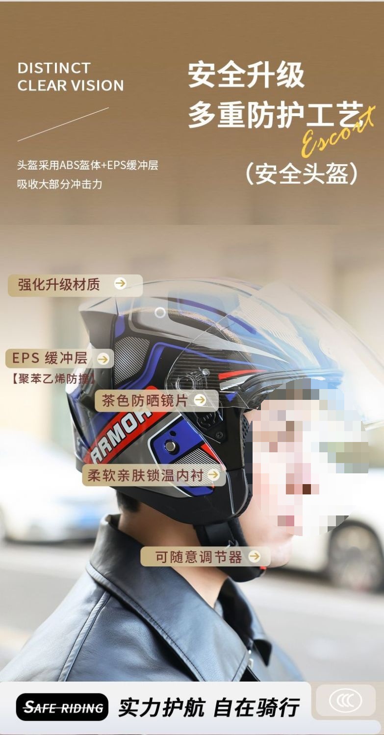 New National Standard Certified Helmet, Electric Motorcycle, Winter Warm