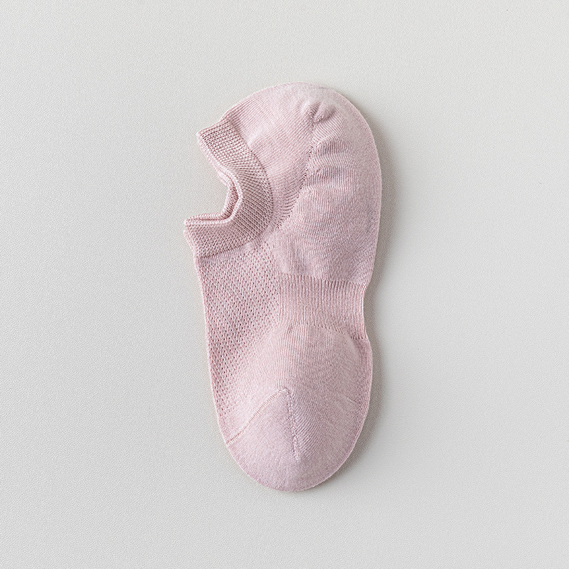 Calcetines de algodón de color sólido, calcetines de barco de malla de verano, calcetines de algodón sin hueso, embalaje independiente, calcetines invisibles